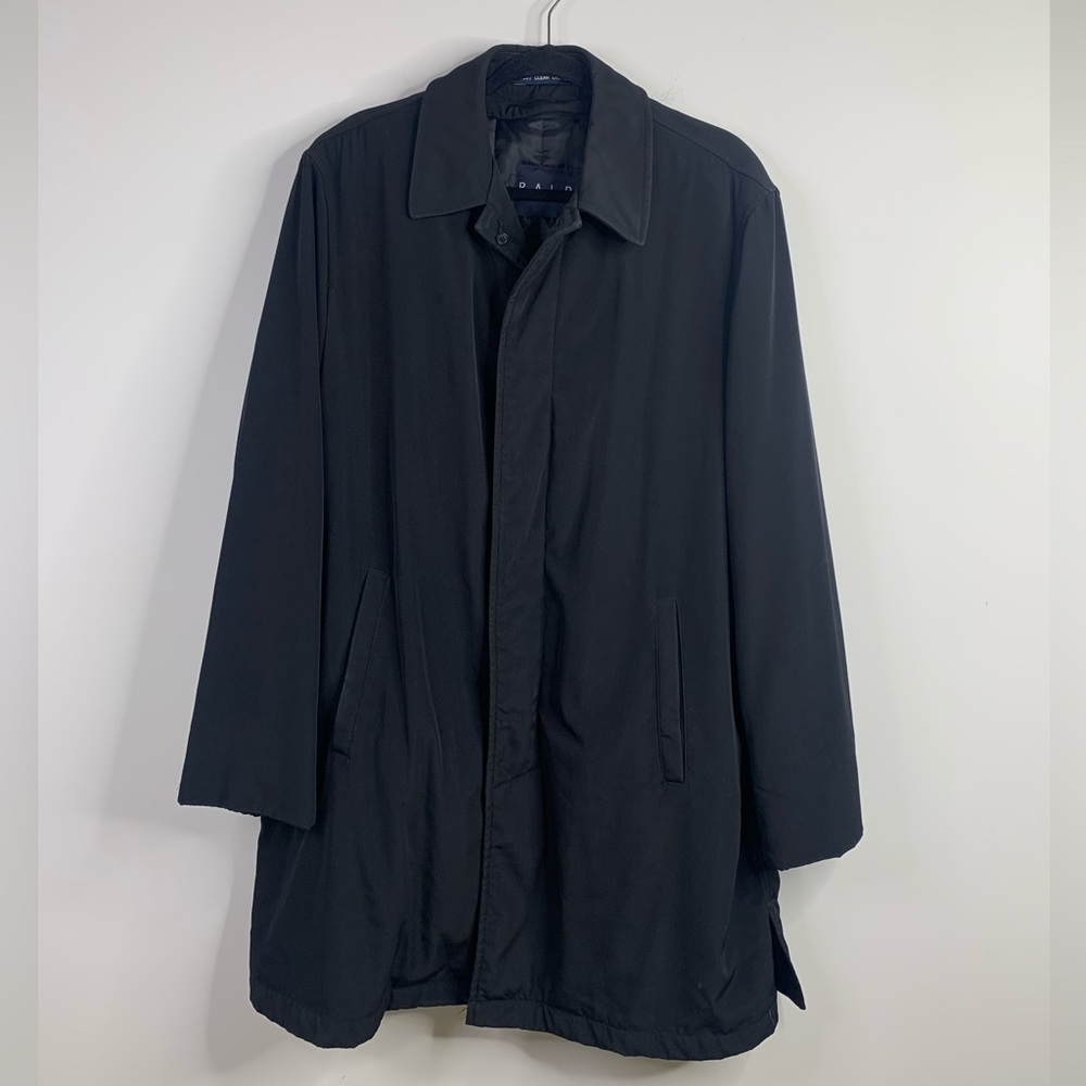Ralph Lauren Coat Men BlackTrench Pockets Classic Removable Liner Medium
